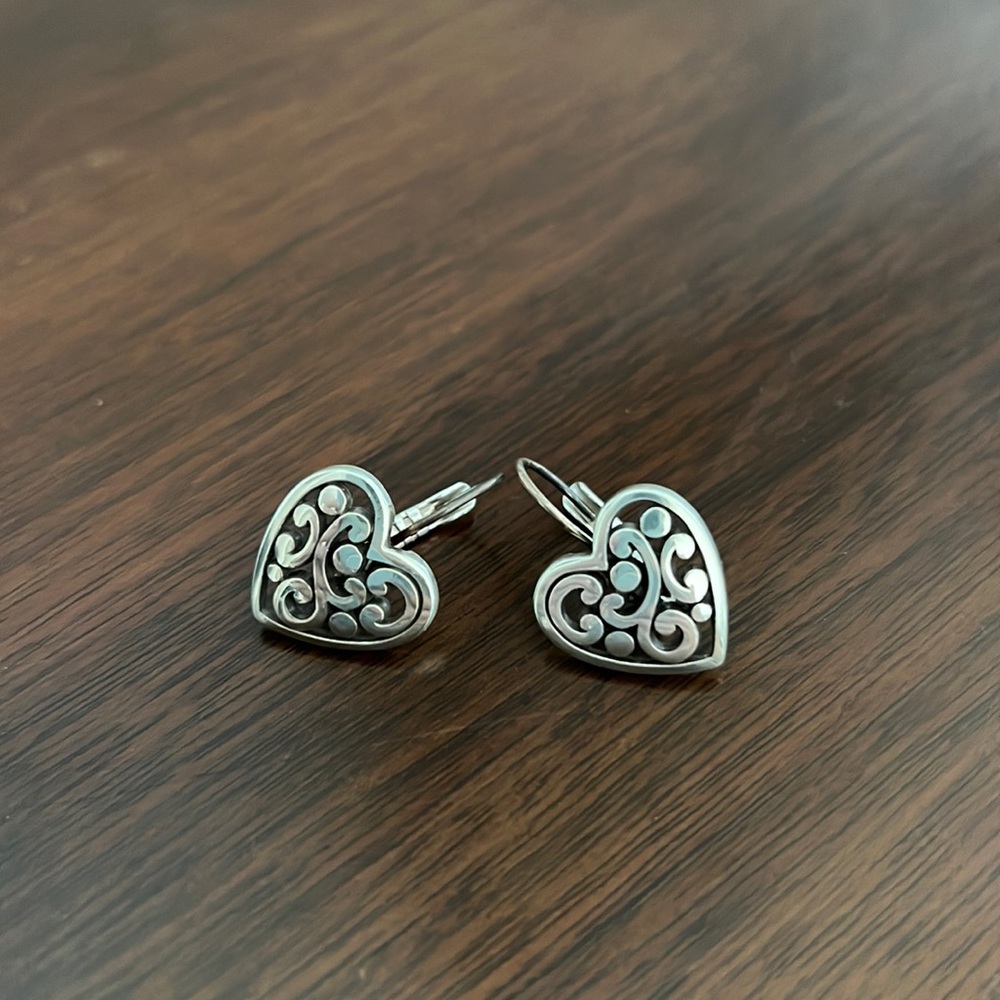 Brighton Heart Shaped Silver Earrings - Brand New